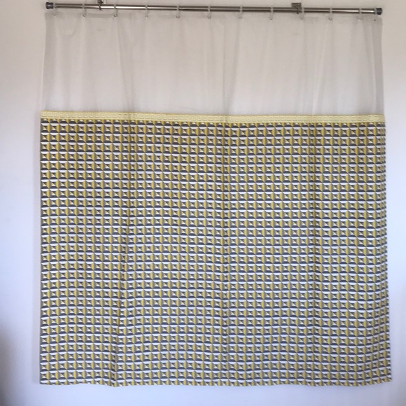 Yellow White Gray 3D Geometric Shower Curtain🌪 - Picture 1 of 7